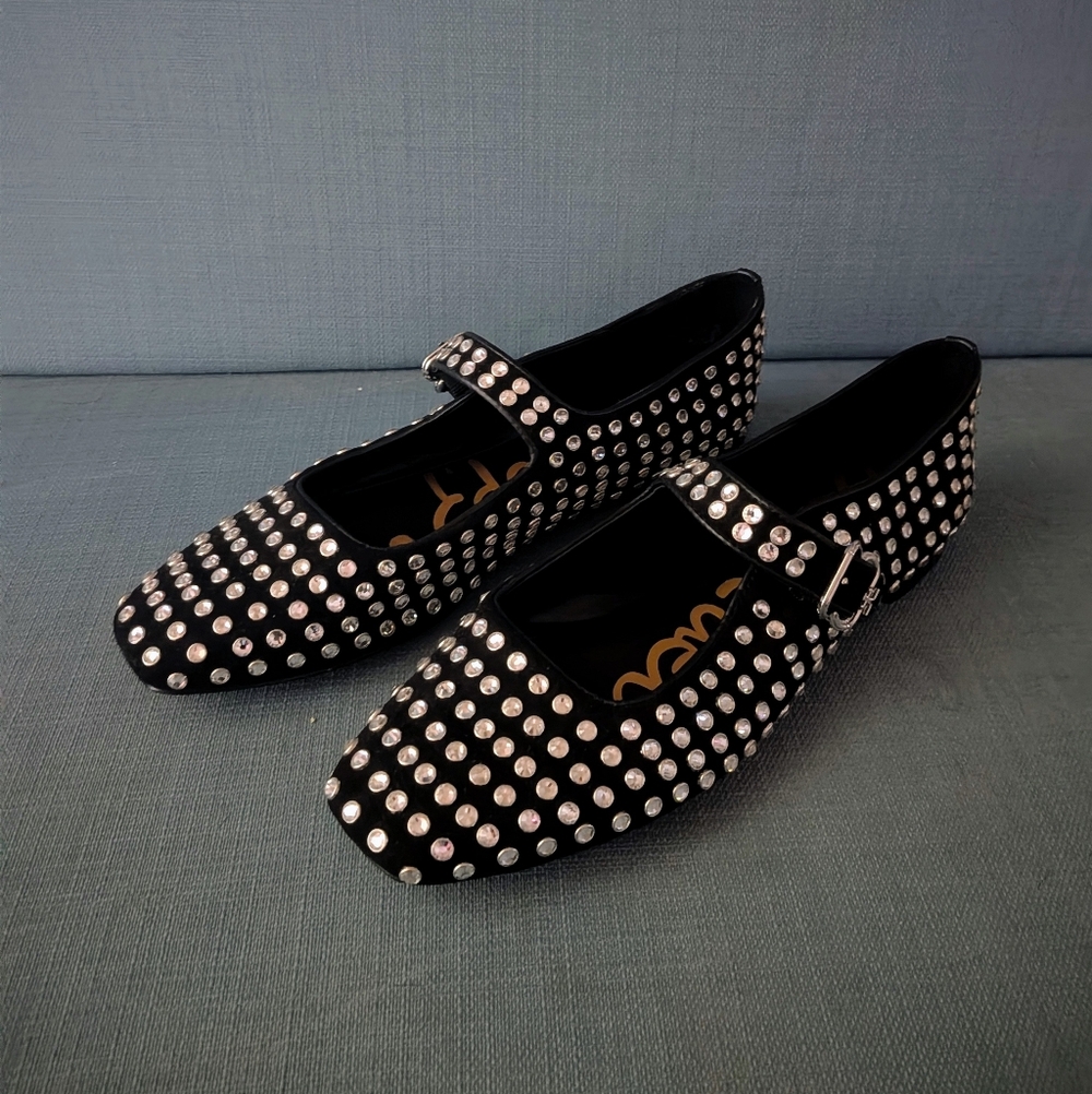 Sam Edelman Studded Black Mary Jane Flats